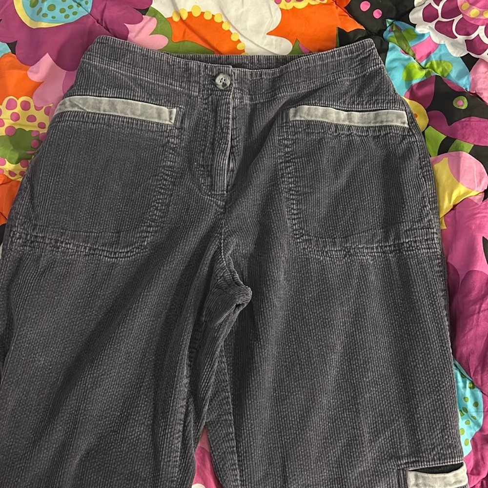 Purple/Gray cargo pants velvet
